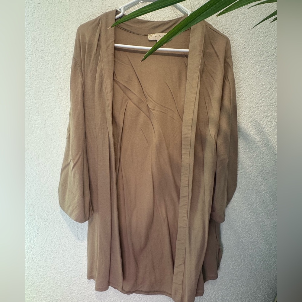 Tan cardigan light weight material